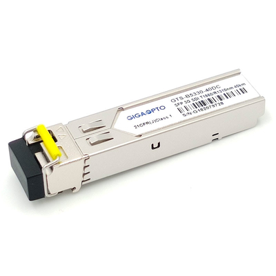 3Gbps MSA SMPTE SFP BiDi TX1550nm RX1310nm 40km ट्रांसमीटर रिसीवर मॉड्यूल SD / HD / 3G-SDI LC SMF DDM के लिए
