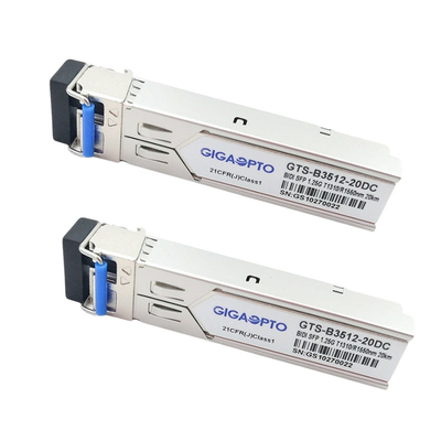 1000BASE-BX सिस्को GLC-BX-20U संगत SFP ट्रांसीवर मॉड्यूल TX1310nm RX1550nm 20km