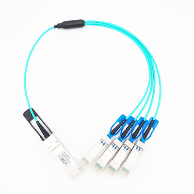 समानांतर ब्रेकआउट सक्रिय ऑप्टिकल केबल 100G QSFP28 से 4x25G SFP28 फैन आउट AOC