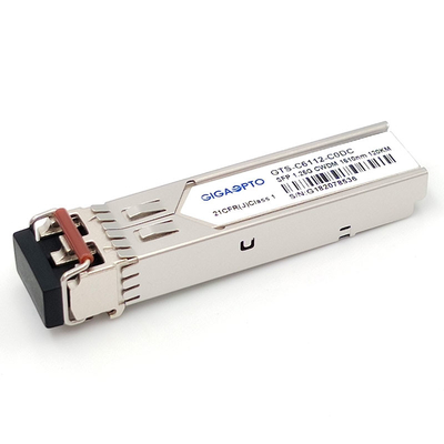 डुप्लेक्स SFP ट्रांसीवर मॉड्यूल 1.25G 1000BASE CWDM 1270 1610nm 120km LC SMF DOM
