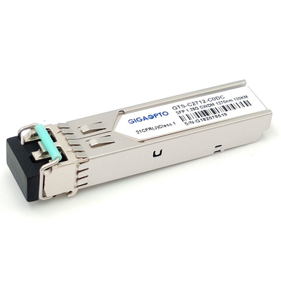 डुप्लेक्स SFP ट्रांसीवर मॉड्यूल 1.25G 1000BASE CWDM 1270 1610nm 120km LC SMF DOM