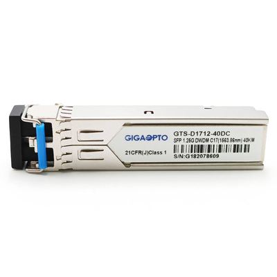 1.25G SFP 100GHz 1000BASE-DWDM C17 ~ C61 40 किमी DOM डुप्लेक्स LC SMF ट्रांसीवर मॉड्यूल