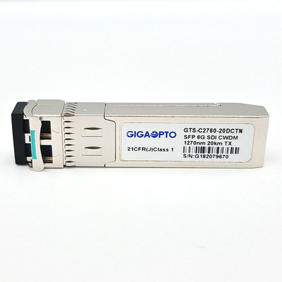 6G SDI SMPTE CWDM SFP 1270nm-1450nm 20km SMF LC सिंगल ट्रांसमीटर मॉड्यूल नॉन-एमएसए