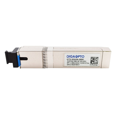XGPON ONU N1 SFP + ट्रांसीवर मॉड्यूल Tx2.488G / Rx 9.953G 1270nm 1577nm SMF SC UPC 20km