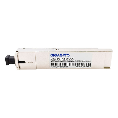 XGPON OLT N2a XFP ट्रांसीवर मॉड्यूल TX 1577nm 9.953G / RX1270nm 2.488G SMF 20km SC UPC DDM