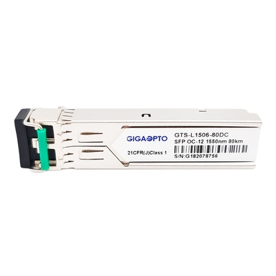 SFP OC-12/STM-4 622Mbps SONET/SDH 1550nm 80km ट्रांसीवर मॉड्यूल LC SMF DOM