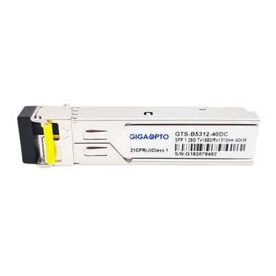 1000BASE BX 1.25G BiDi SFP ट्रांसीवर TX1550nm SFP 1.25G 1310nm 40km LC SMF DOM मॉड्यूल