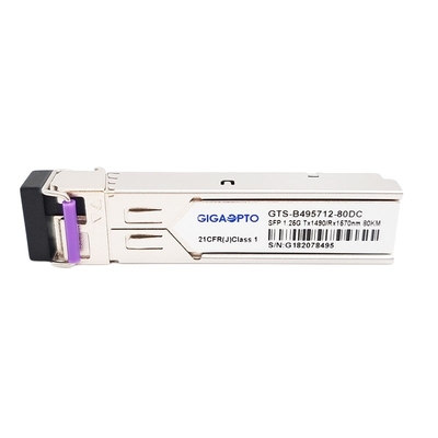 1.25G BiDi SFP मॉड्यूल 1000BASE BX TX1490nm RX1570nm 80km SMF DOM LC ट्रांसीवर मॉड्यूल