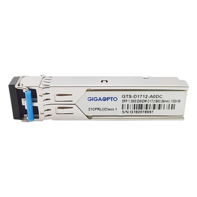 1.25Gbps 1000BASE DWDM SFP ऑप्टिकल ट्रांसीवर 100km C17 C61 100GHz DOM SMF LC