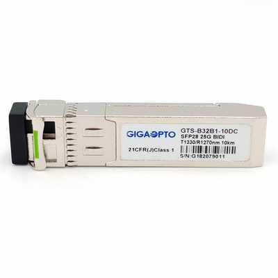 SFP28 25GBASE द्विदिश SFP मॉड्यूल 1330nm TX 1270nm RX 10km सिम्प्लेक्स LC SMF DOM