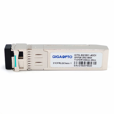 दोहरी CDR SFP28 ऑप्टिकल ट्रांसीवर 1270nm TX 1310nm RX 40km SFP28 25G BX 40 I