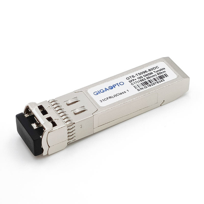 ट्यून करने योग्य 50GHz चरण 10G DWDM सी-बैंड SFP + SMF ट्रांसीवर 80km 1563.86nm-1528.77nm LC DOM