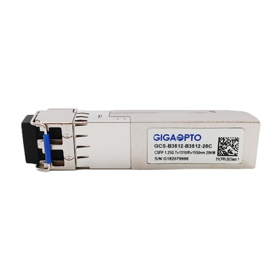 दोहरी 1G BIDI CSFP ट्रांसीवर मॉड्यूल LX 1310nm TX 1550 एनएम RX SMF 20 किमी