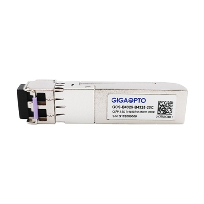 2 फाइबर 2.488Gbps CSFP BIDI SM ट्रांसीवर 20km TX1490 RX1310 LC DOM