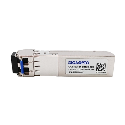 डुअल फाइबर 2.5Gbps CSFP BIDI ऑप्टिकल ट्रांसीवर TX1310 RX1550 LC 20km DOM