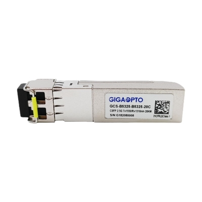 2.5Gbps कॉम्पैक्ट SFP डुअल BIDI ट्रांसीवर Tx 1310nm Rx 1550nm LC 20km DOM