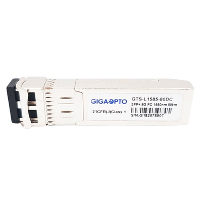 8GFC फाइबर चैनल मॉड्यूल ZW SFP + ट्रांसीवर 80km 1550nm EML SMF LC DOM
