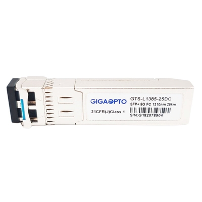 SFP + 8G FC फाइबर चैनल ट्रांसीवर मॉड्यूल SMF 1310nm 25km LC DOM