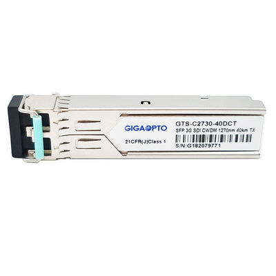 3Gbps SDI वीडियो SFP ट्रांसीवर CWDM सिंगल ट्रांसमीटर 1270nm 1610nm 40km SMF LC DDM MSA