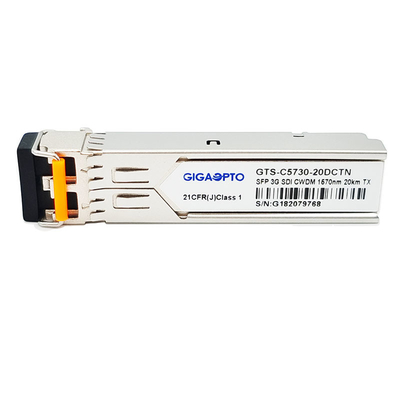 3Gbps DVI वीडियो SFP ट्रांसीवर CWDM सिंगल ट्रांसमीटर नॉन MSA 1270nm 1610nm 20km SMF LC DDM