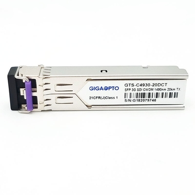 3Gbps DVI वीडियो SFP ट्रांसीवर CWDM सिंगल ट्रांसमीटर MSA 1270nm-1610nm 20km SMF LC DDM