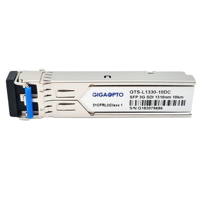 3G SDI SMPTE वीडियो SFP 1310nm 10km SMF ट्रांसीवर मॉड्यूल डुप्लेक्स LC DOM MSA पिनआउट
