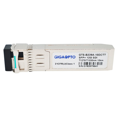12G SDI SFP + BiDi वीडियो SFP ट्रांसीवर 1270nm TX1 1330nm TX2 दोहरी ऑप्टिकल ट्रांसमीटर मॉड्यूल