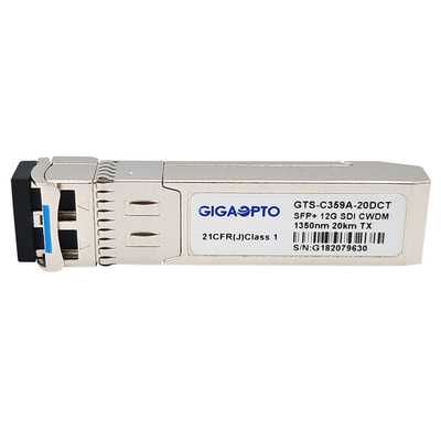 12G SDI CWDM ट्रांसमीटर SFP + Tx 1270 ~ 1450nm DFB ट्रांसमीटर 20KM LC DOM MSA पिनआउट