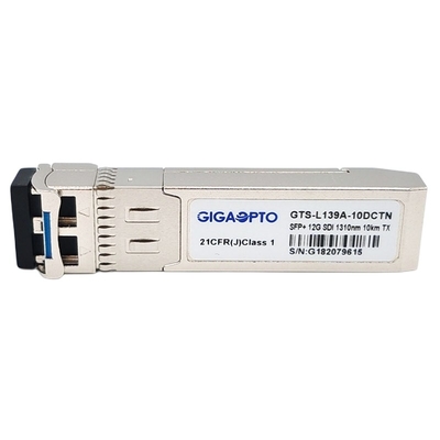 12Gbps 10km 1310nm सिंगल ट्रांसमीटर वीडियो SFP ट्रांसीवर मॉड्यूल नॉन MSA पिनआउट LC SMF DOM