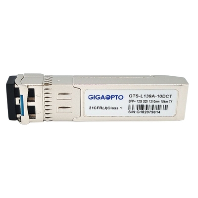 12Gb/S 1310nm 10km वीडियो SFP ट्रांसीवर DOM LC SMF सिंगल ट्रांसमीटर पैथोलॉजिकल मॉड्यूल MSA पिनआउट