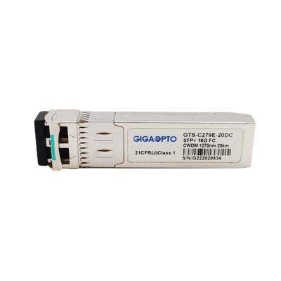 CWDM फाइबर चैनल मॉड्यूल 1270nm-1610nm 10km ऑप्टिकल ट्रांसीवर 16G SFP + मॉड्यूल SMF