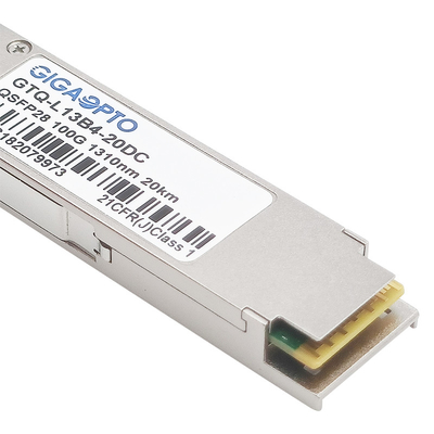 100G eLR4 20km 4WDM QSFP28 दोहरी सीडीआर के साथ ऑप्टिकल ट्रांसीवर मॉड्यूल