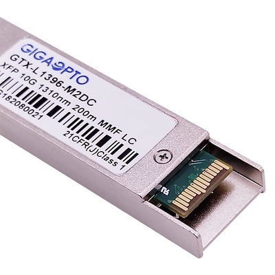 10G XFP LRM ऑप्टिकल ट्रांसीवर मॉड्यूल FP 1310nm MMF 220m ओवर OM3 MMF DOM