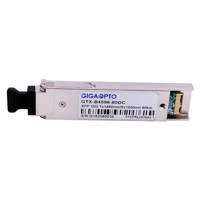 10Gbps WDM XFP ZR द्विदिश फाइबर ट्रांसीवर मॉड्यूल 1490nm 1550nm 80km DOM