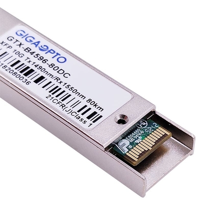 10Gbps WDM XFP ZR द्विदिश फाइबर ट्रांसीवर मॉड्यूल 1490nm 1550nm 80km DOM