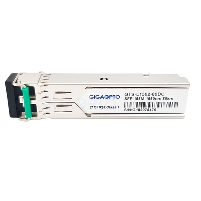 SMF GLC-FE-100ZX के लिए LC DOM 1550nm सिस्को SFP ट्रांसीवर 155Mbps 80 किमी