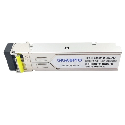 1000BASE-BX सिस्को SFP ट्रांसीवर TX1550nm / RX1310nm 20km SMF GLC-BX-20D