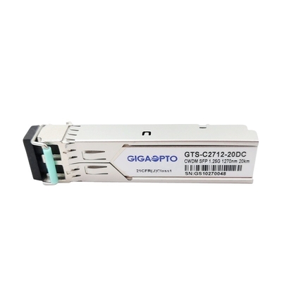 सिस्को CWDM-SFP-xxxx-20 के लिए 1270-1610nm 1000BASE-CWDM SFP ट्रांसीवर SMF 20km