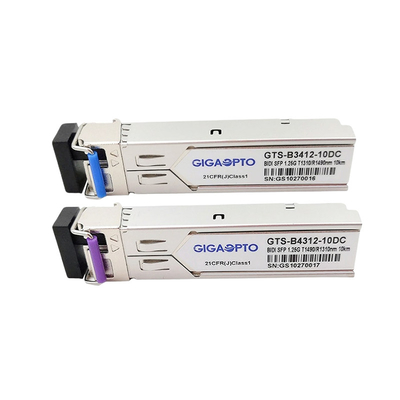 HP JD098B के लिए 1000BASE-BX SFP WDM ट्रांसीवर Tx1310nm Rx1490nm 10km SMF LC